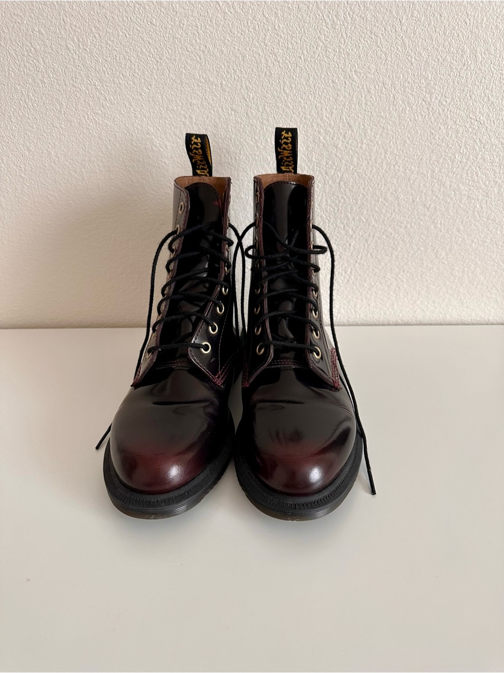 Arcadia Burgundy Leather Lace-Up Dr. Martens